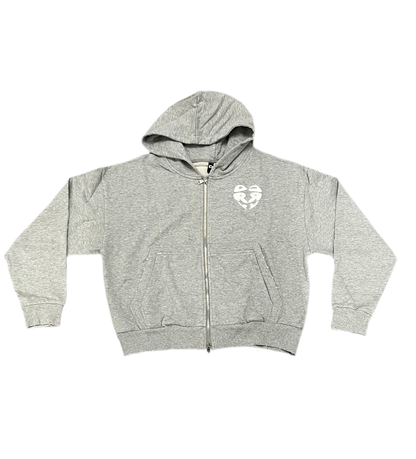 Heartz Zip Up Hoodie (Grey)