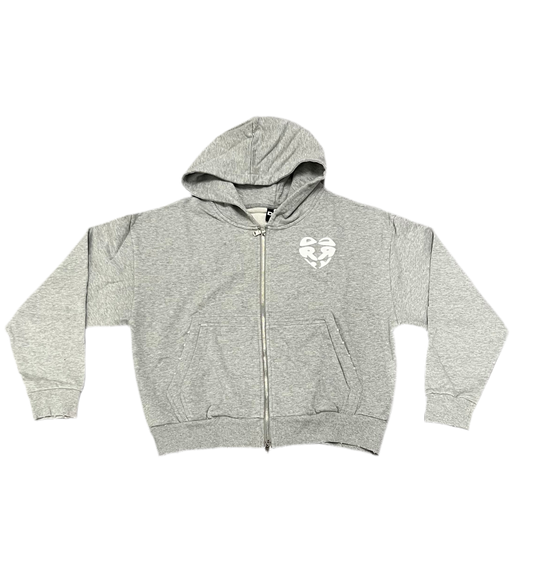 Heartz Zip Up Hoodie (Grey)