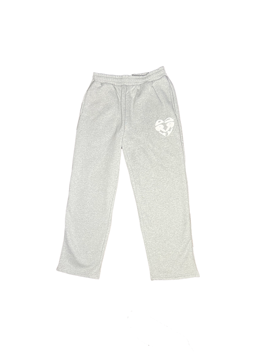 Heartz Sweatpants  [Grey & White]